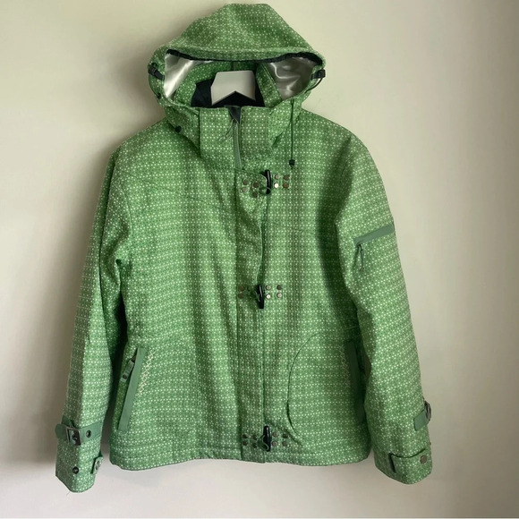 Scott green dot print snowboarding jacket size small - Picture 1 of 11